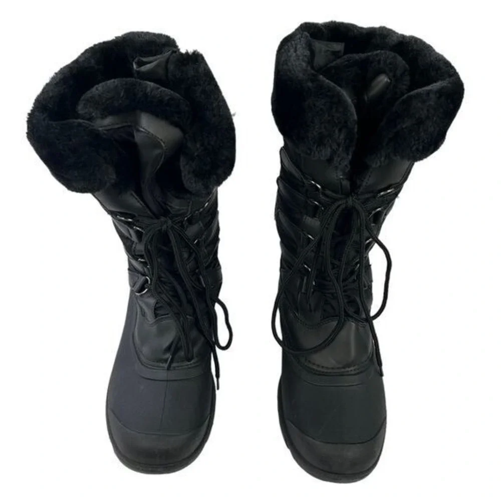 Dream Pairs Tapanz-1‎ Winter Boots Black Thinsulate Faux Fur Snow Hiking Women 8